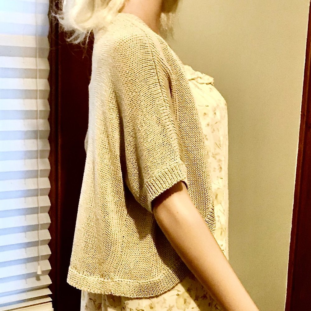 Sweater, shrug style, tan, NWT, size M